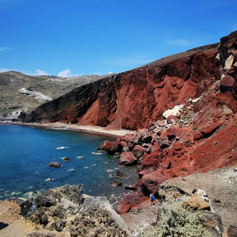 The Red Beach and its volcanic cliffs, Akrotiri, Santorini
